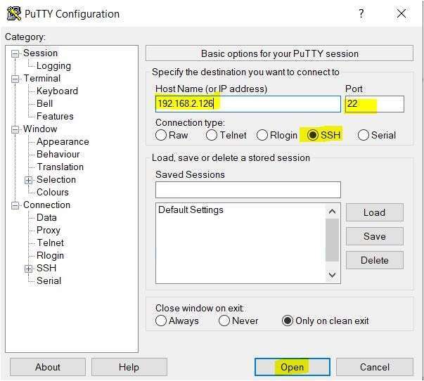 ssh-putty-raspberry-vpn-server