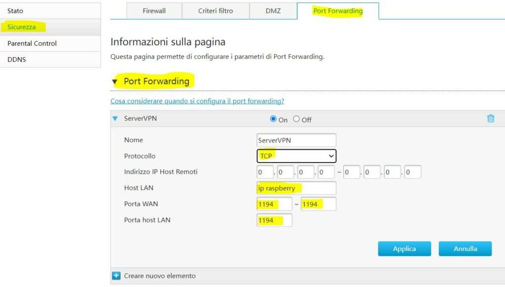 Port Forwarding - Lutritech.it