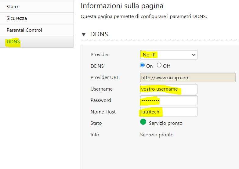 come configurare ddns - Lutritech.it